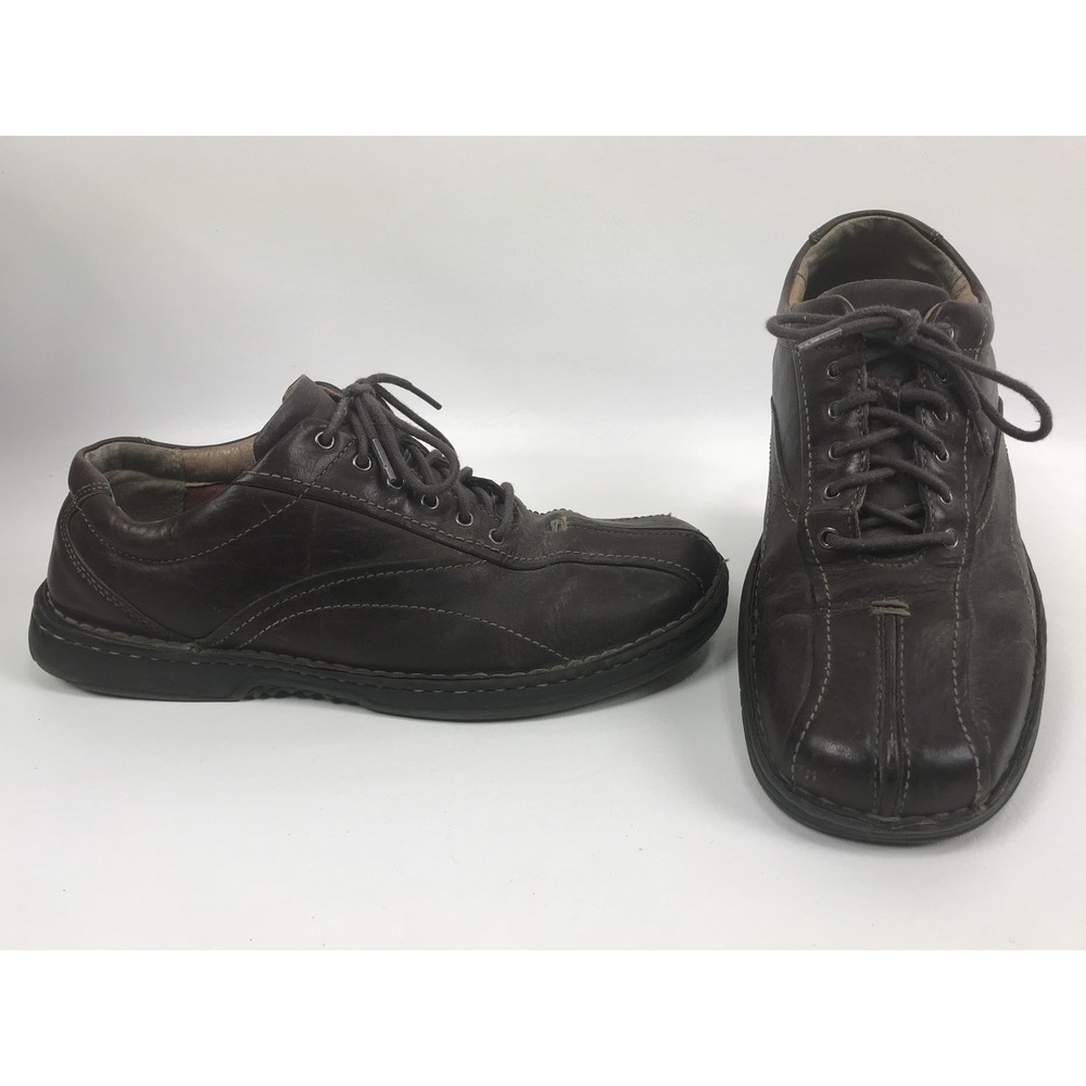 Clarks Nebulae Shoes Bicycle Toe Lace Up Loafer Mens Size 9M Brown Leather 75051